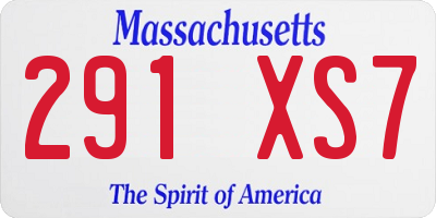 MA license plate 291XS7