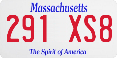 MA license plate 291XS8