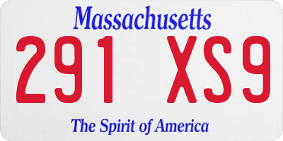MA license plate 291XS9
