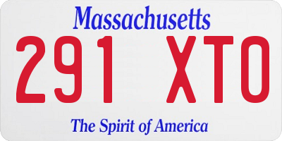 MA license plate 291XT0