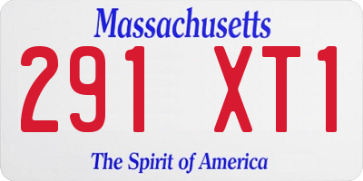 MA license plate 291XT1
