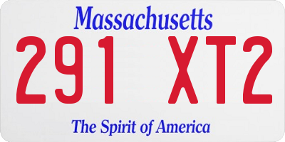 MA license plate 291XT2