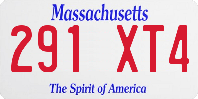 MA license plate 291XT4