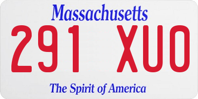 MA license plate 291XU0