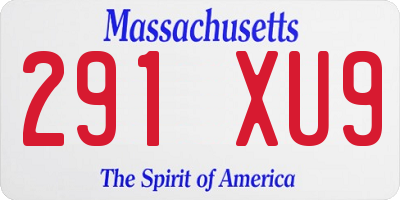 MA license plate 291XU9