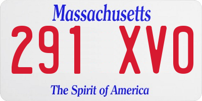 MA license plate 291XV0