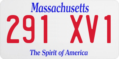 MA license plate 291XV1