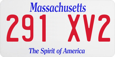 MA license plate 291XV2