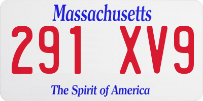 MA license plate 291XV9