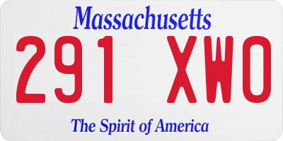 MA license plate 291XW0