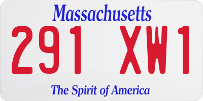 MA license plate 291XW1