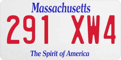 MA license plate 291XW4