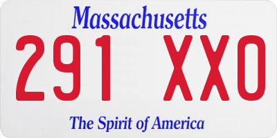 MA license plate 291XX0