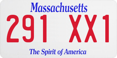 MA license plate 291XX1