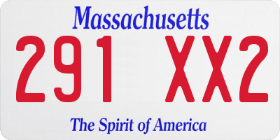 MA license plate 291XX2