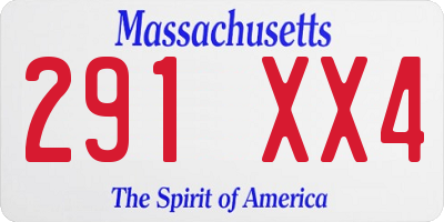 MA license plate 291XX4
