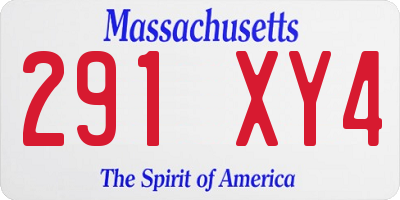 MA license plate 291XY4
