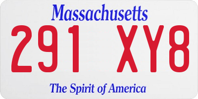 MA license plate 291XY8