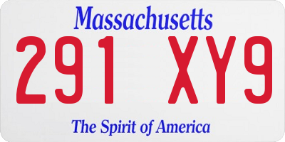 MA license plate 291XY9
