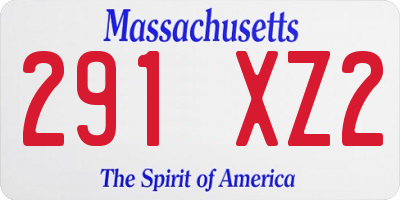 MA license plate 291XZ2