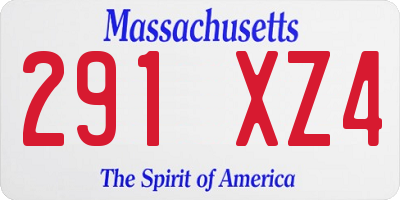 MA license plate 291XZ4