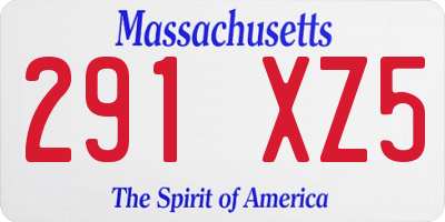 MA license plate 291XZ5