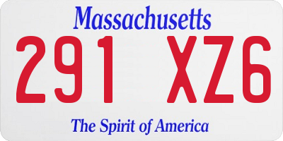 MA license plate 291XZ6