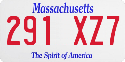 MA license plate 291XZ7
