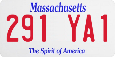 MA license plate 291YA1