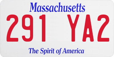 MA license plate 291YA2