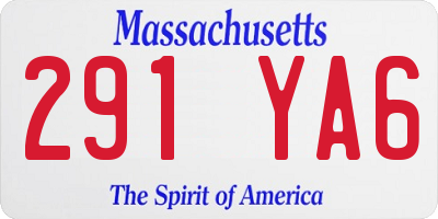 MA license plate 291YA6