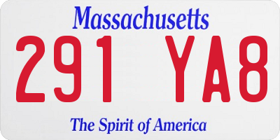 MA license plate 291YA8