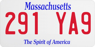MA license plate 291YA9