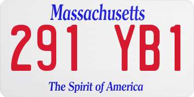 MA license plate 291YB1