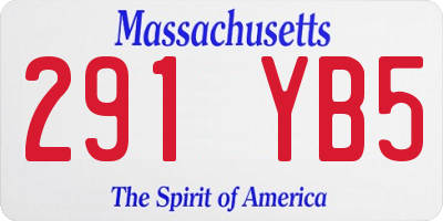 MA license plate 291YB5