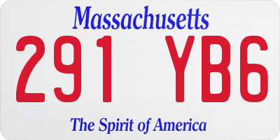 MA license plate 291YB6