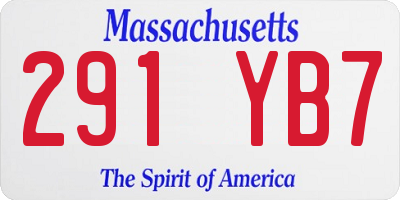 MA license plate 291YB7