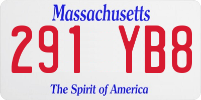 MA license plate 291YB8
