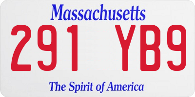 MA license plate 291YB9