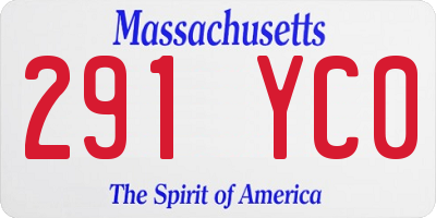 MA license plate 291YC0