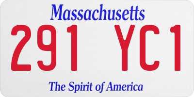 MA license plate 291YC1