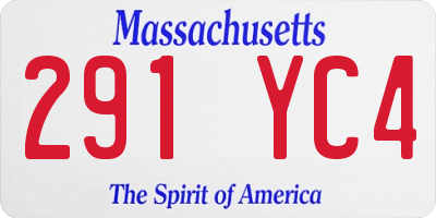 MA license plate 291YC4