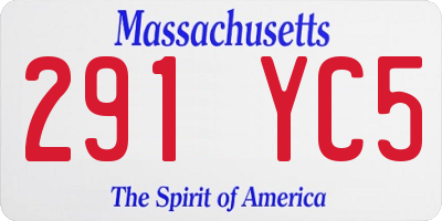 MA license plate 291YC5