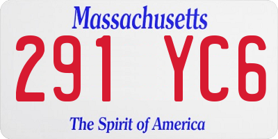 MA license plate 291YC6