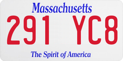MA license plate 291YC8
