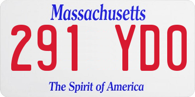 MA license plate 291YD0
