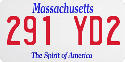MA license plate 291YD2