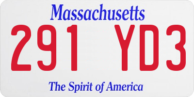 MA license plate 291YD3