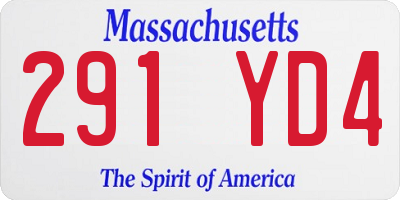 MA license plate 291YD4