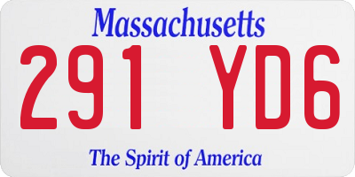 MA license plate 291YD6